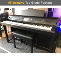 Used Yamaha CVP605 Black Walnut Digital Piano Complete Package